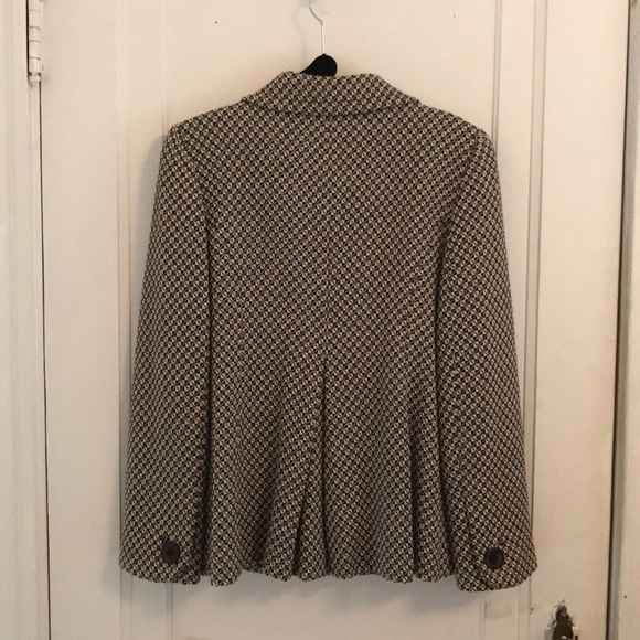 ANN TAYLOR Black & White Houndstooth Swing Blazer - Picture 3 of 8